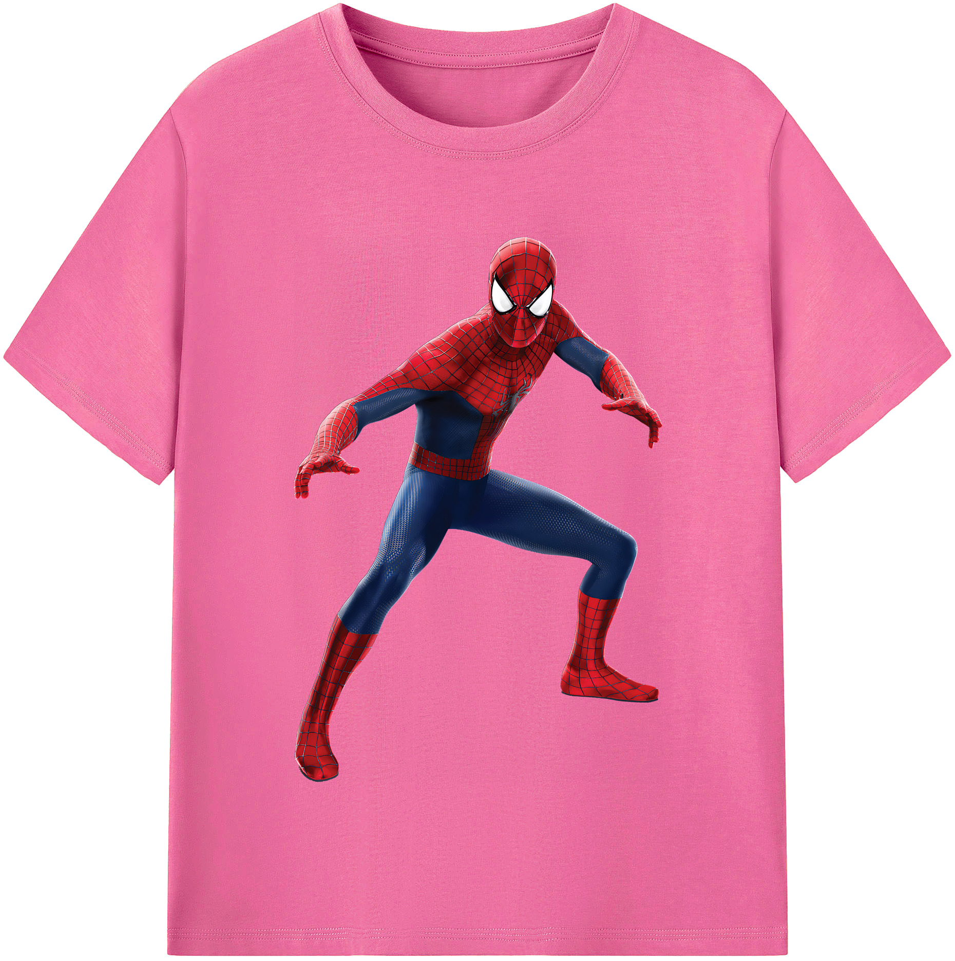（画像用） Spider Man スパイダーマン レディースカジュアルプリントTシャツ（綿100％）